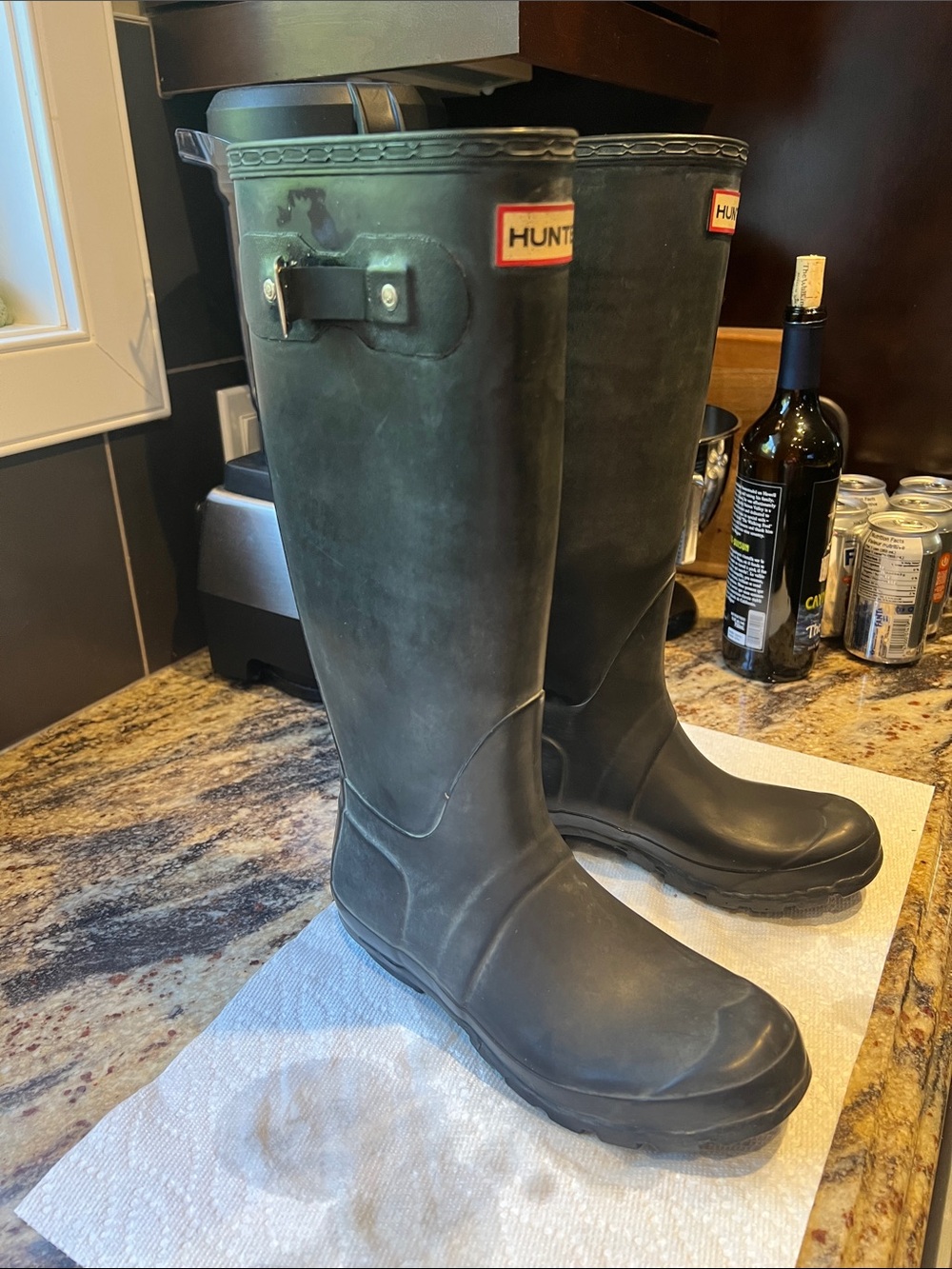 Hunter boots - black sz 8